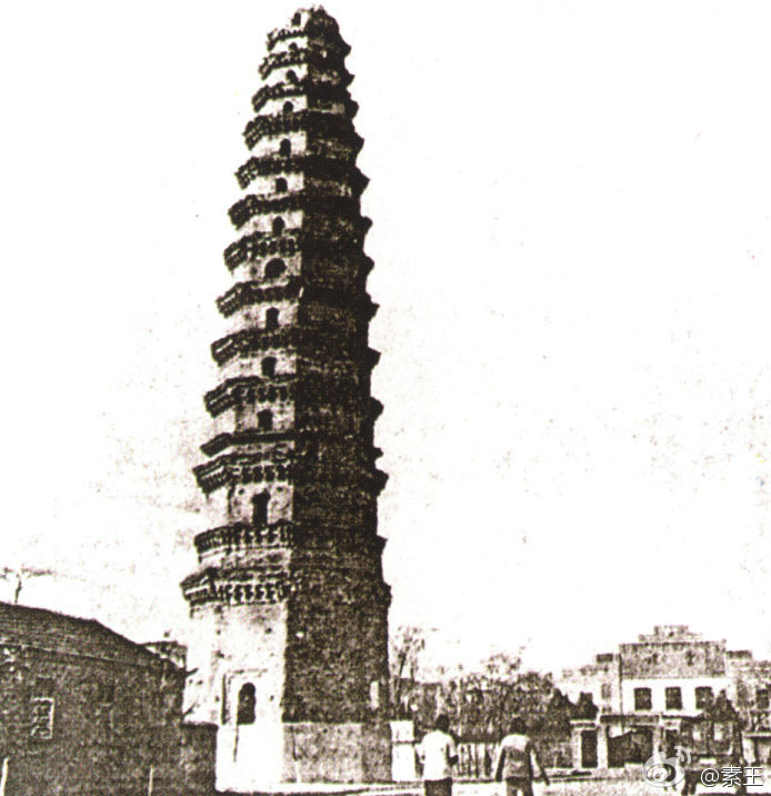 汶上老照片---1937年的太子靈蹤塔（當時百姓稱之為黃金塔）